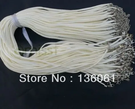 

100 шт. белого цвета из искусственной кожи или замши; Заявленное фирмой колье воротник сплав застежки шнур ожерелье для женщин украшения, под...