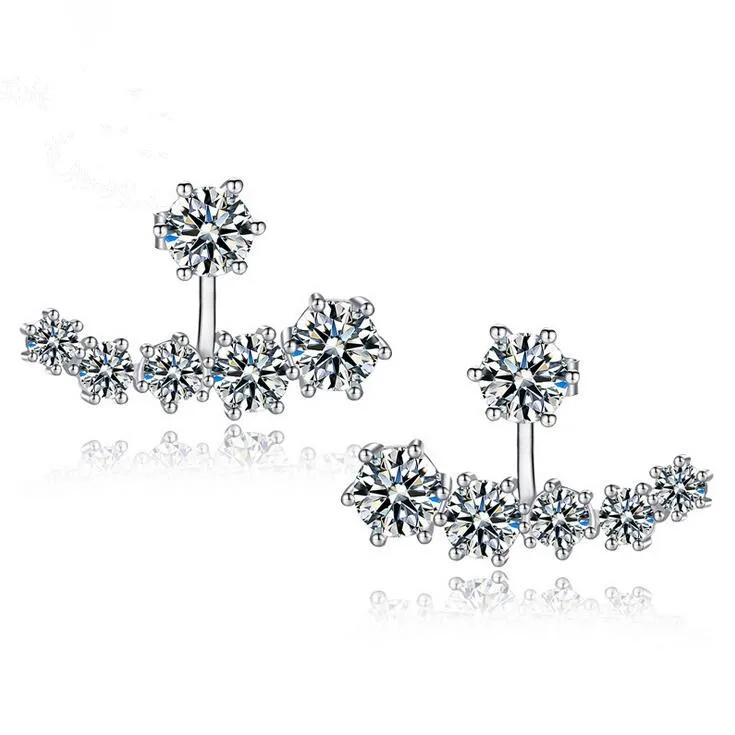 

Женские серьги-гвоздики из серебра 925 пробы, с фианитами