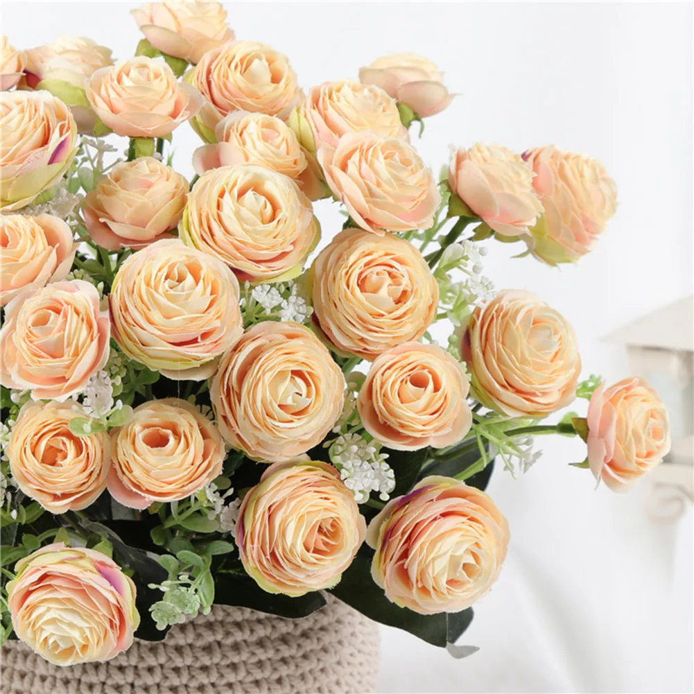 Искусственные цветы 5 вилок 10 головок 6 маленькие шелковые искусственные лианы