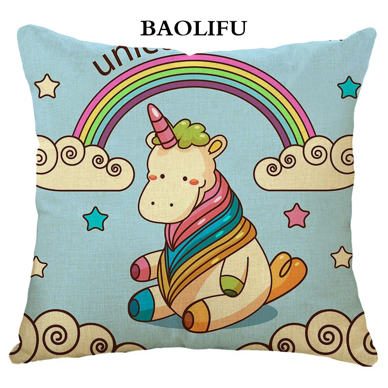 BAOLIFU в виде единорога из мультфильма чехол для подушки с изображением животных