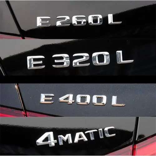 Хромированный Автомобильный багажник Буквы Знак Эмблемы для Mercedes Benz E43 E55 E63 AMG E200 E250 E300 E320 E350 E400 E180 4matic интерактивного компакт-диска