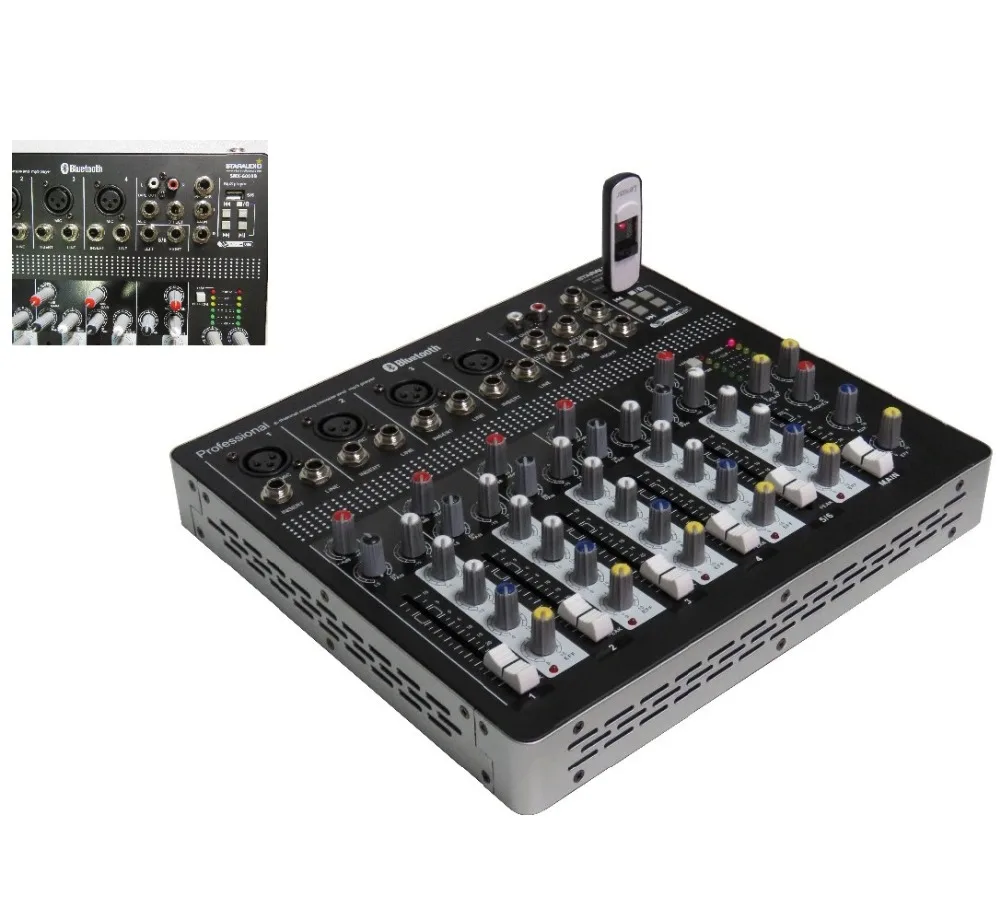 STARAUDIO Профессиональный DJ сценический клуб аудио 6 канальный USB Mp3 Bluetooth миксер SMX