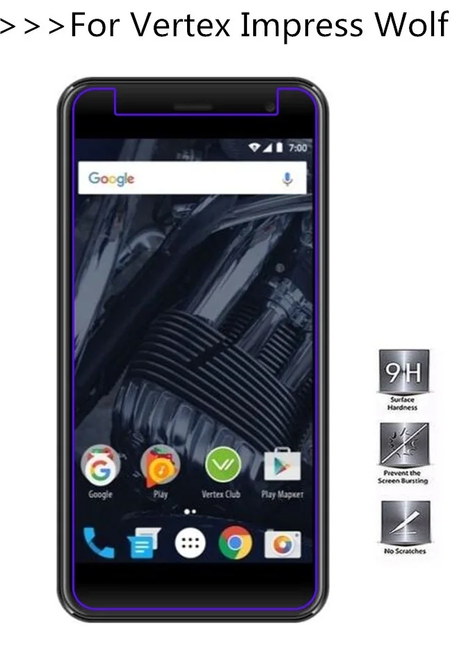 Закаленное стекло для Vertex Impress Wolf Max защита экрана тигрового медведя