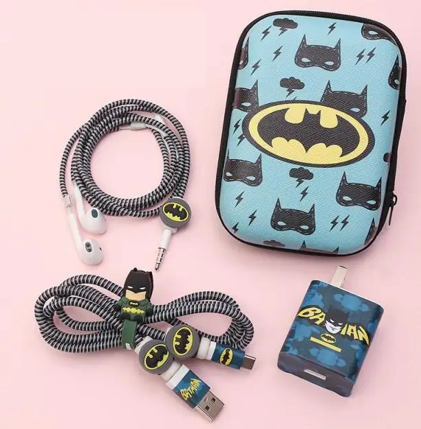 style 5 for Huawei Большой квадратный наушник сумка USB наушники протектор Набор с наклейки для зарядного устройства спиральный кабель протектор для huawei p10/p20/mate20/V20 - Цвет: style 5 for Huawei