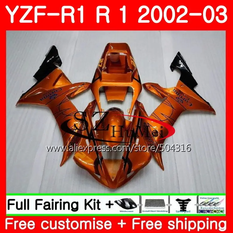 

Корпус для YAMAHA YZF 1000 YZFR1 02 03 YZF-1000 кузов 73SH7 YZF R 1 YZF R1 02 03 оранжевый распродажа YZF1000 YZF-R1 2002 2003 обтекатель