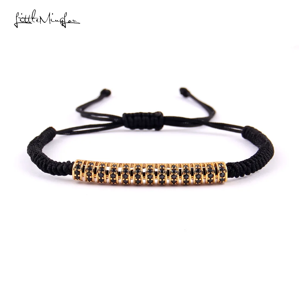 

Little MingLou women bracelet Luxury Fashion Micro pave CZ Long Tubes charm Macrame braided bracelets & bangles for men jewelry