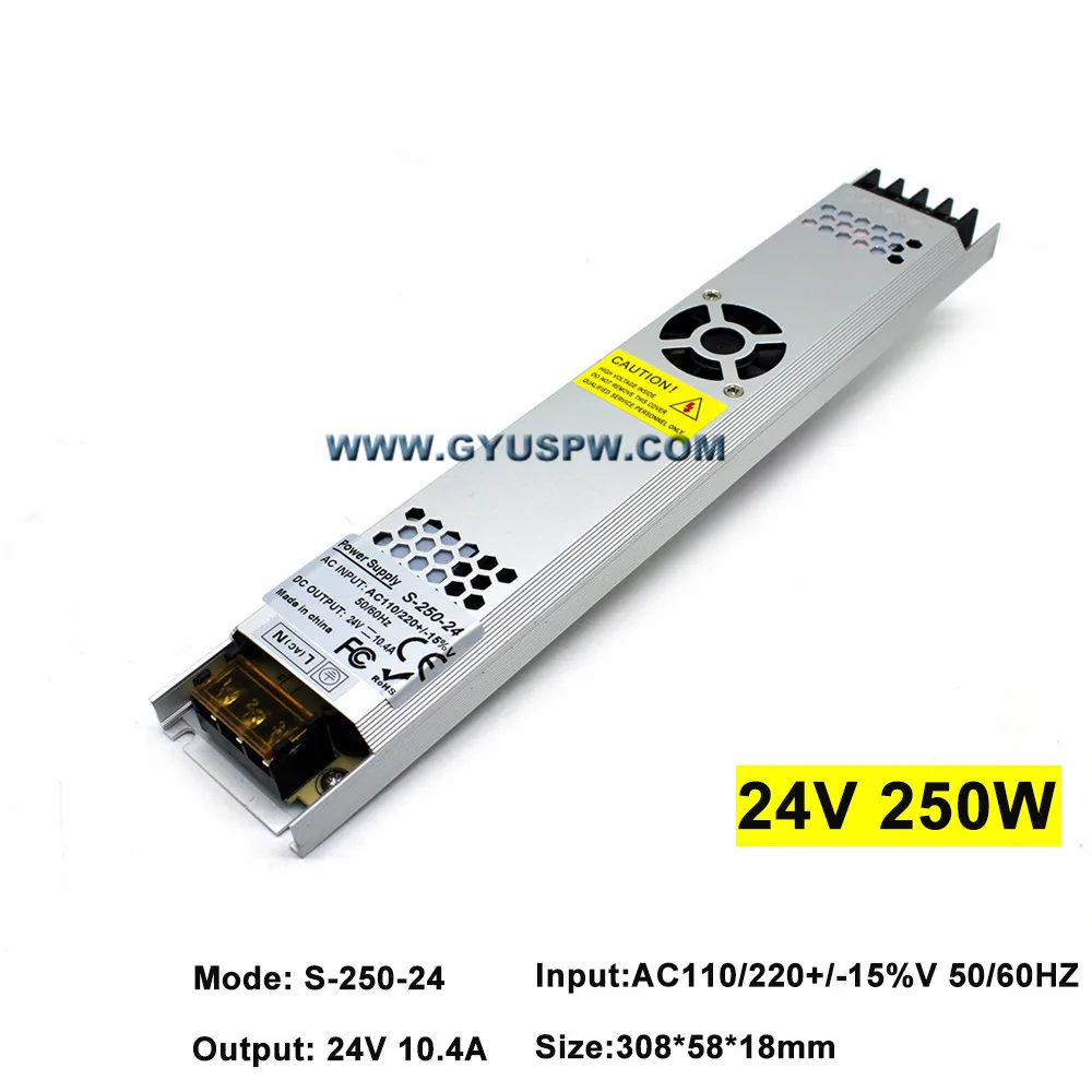 Ультратонкий светодиодный трансформатор DC24V 72 Вт 100 120 150 180 200 300 220 Драйвер адаптер