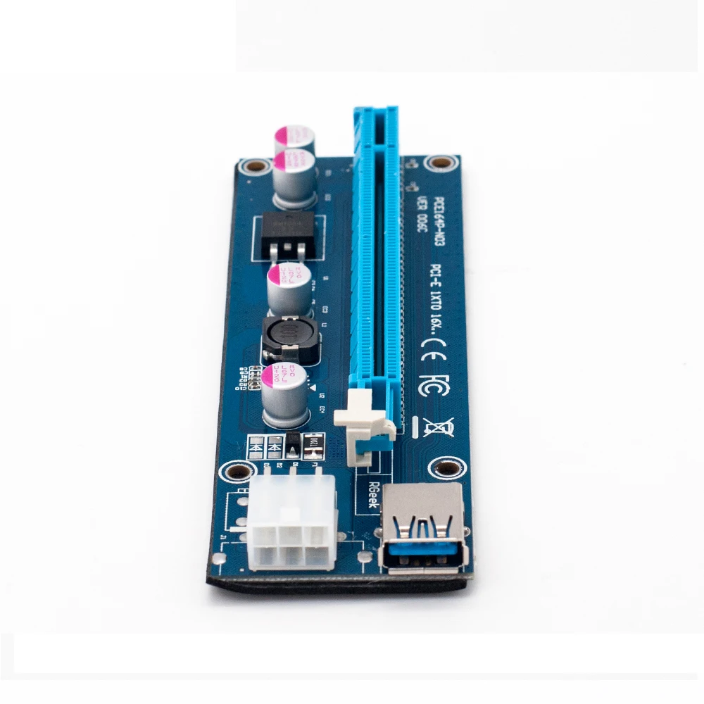 006C USB 3.0 PCI-E Riser Express 1X 4x 8x 16x Extender Adapter Card SATA 15pin Male to 6pin Power Cable for BTC mining |