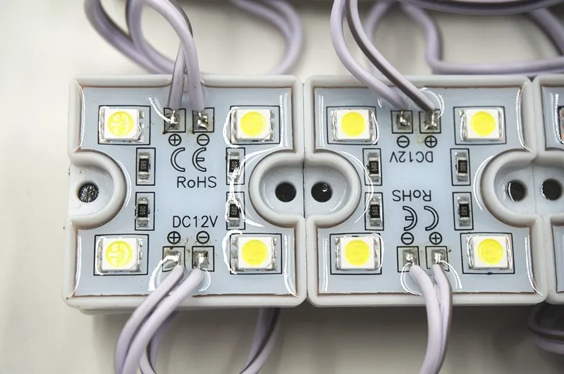 

LED 5050 4 LED модуль 12 в супер яркий квадратный светодиодный модуль освещения, 100 шт./лот водонепроницаемый