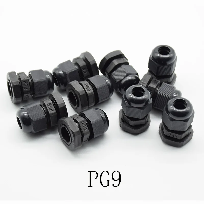 10 шт. IP68 черный PG7 PG9 PG11 PG13.5 PG16 для 3 6.5mm 14mm проводной кабель CE водонепроницаемый