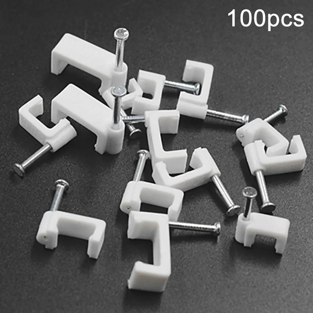 10mm 100 шт многофункциональные настенные товары для дома DIY квадратный зажим офисный корыт подлиния проволочная карта с фиксацией кабеля зажим Крепление - Цвет: 10mm