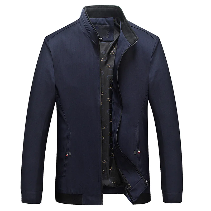 

2019 New spring autumn thin jacket men solid color stand collar coat outerwear