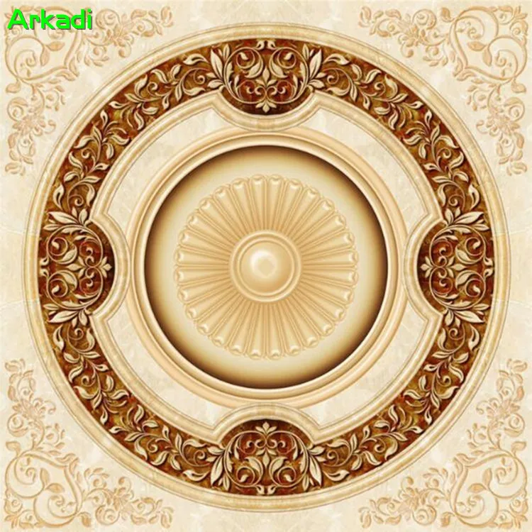 Золотые потолочные 3D-обои в европейском стиле для гостиницы гостиной спальни