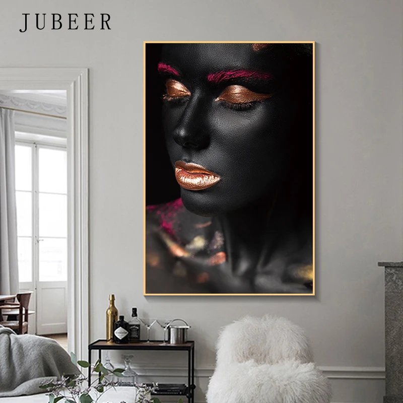 Модный черный и белый холст для девочек картина на стену гостиной декоративная