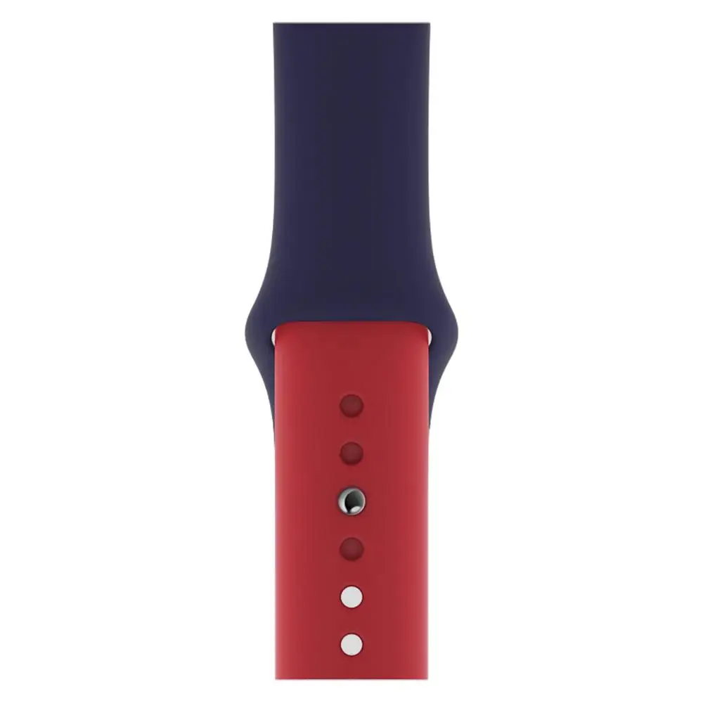 Цветной спортивный силиконовый ремешок для Apple Watch Series 5 4 3 2 1 Classic iWatch Edition, Ремешки для наручных часов 38 42 мм 40 44 мм - Цвет ремешка: blue red