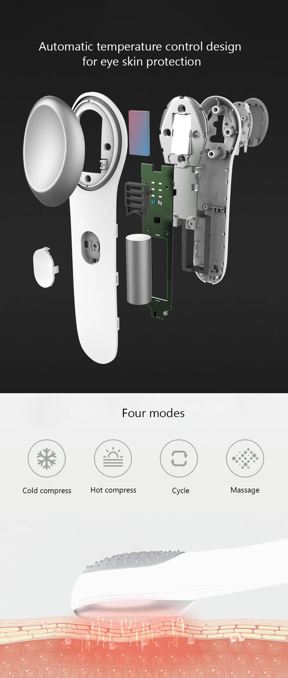 Xiaomi Mijia LF холодный теплый массажер для глаз автоматический умный датчик температуры контроль автоматический датчик USB порт глаза Релакс жизнь D5