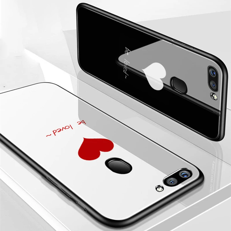 Милый мультфильм закаленное Стекло задняя крышка для OPPO R15 мечта зеркало