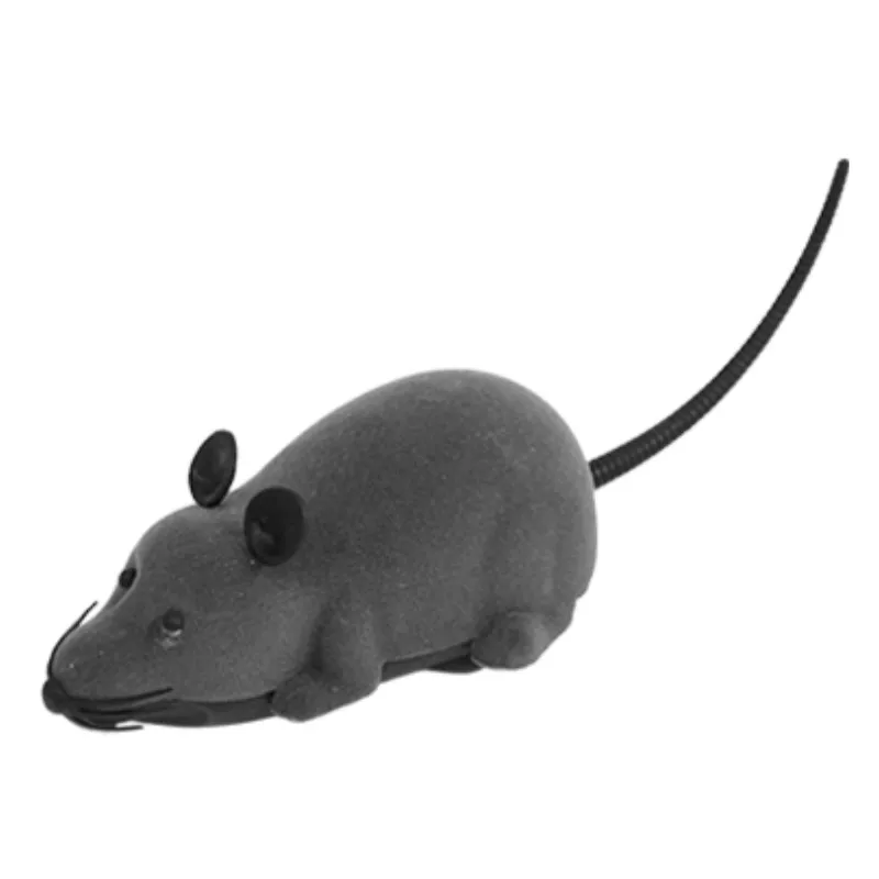 Grey Забавная игрушка для кошки-мышки, беспроводная игрушечная плюшевая мышь, радиоуправляемая электронная крыса, игрушка "мышь", пульт дистанционного управления, мышь, игрушка для кошек, мышь 3b35 - Цвет: Grey