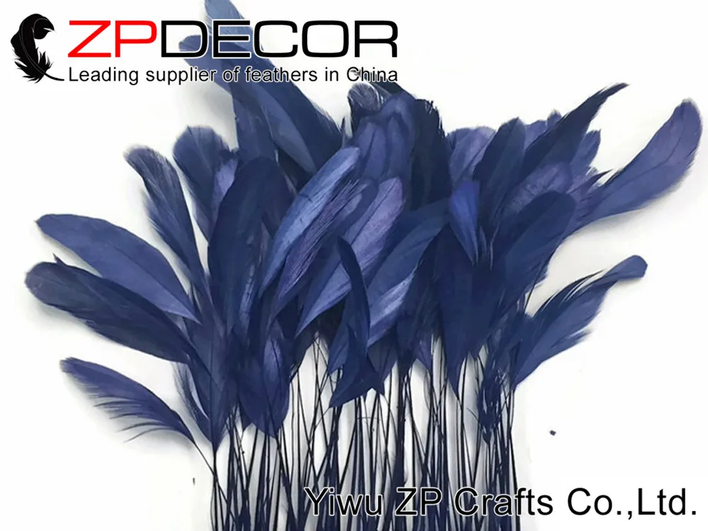 Производитель ZPDECOR 100 шт./лот 25 30 см (10 12 дюймов) темно синий в полоску Куриный хвост