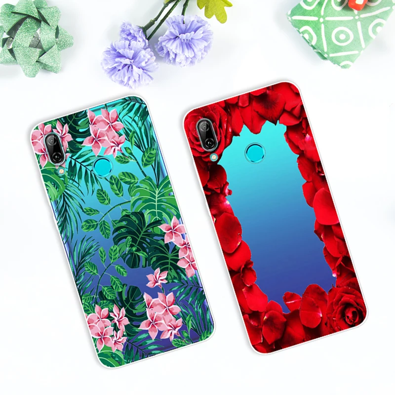Чехол для Huawei P Smart 2019 6 21 дюймов прозрачный ТПУ с рисунком силиконовые чехлы