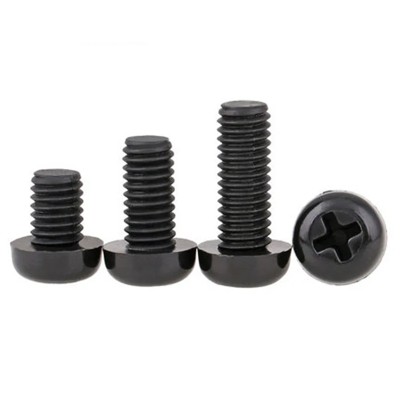 10pcs M5 Black round head nylon screw Pan Phillips plastic bolt 8mm-50mm Length | Обустройство дома