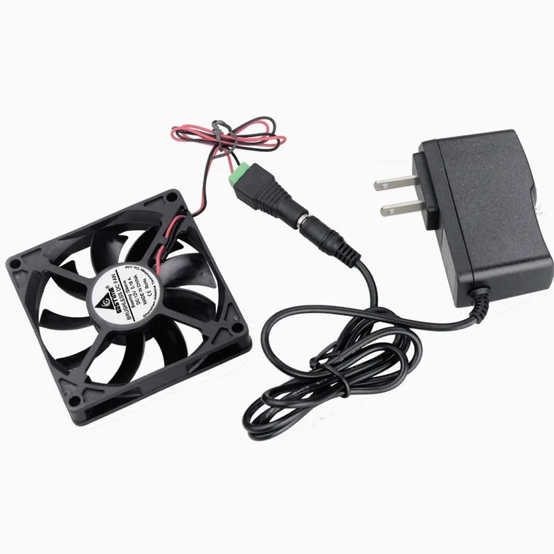 Gdstime 1 шт. DC 12 В 80 мм x 15 PC корпус охлаждающий вентилятор с AC адаптер питания 110 в 115 120