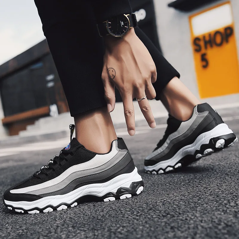 Мужская повседневная обувь дышащие кроссовки из сетчатого материала на