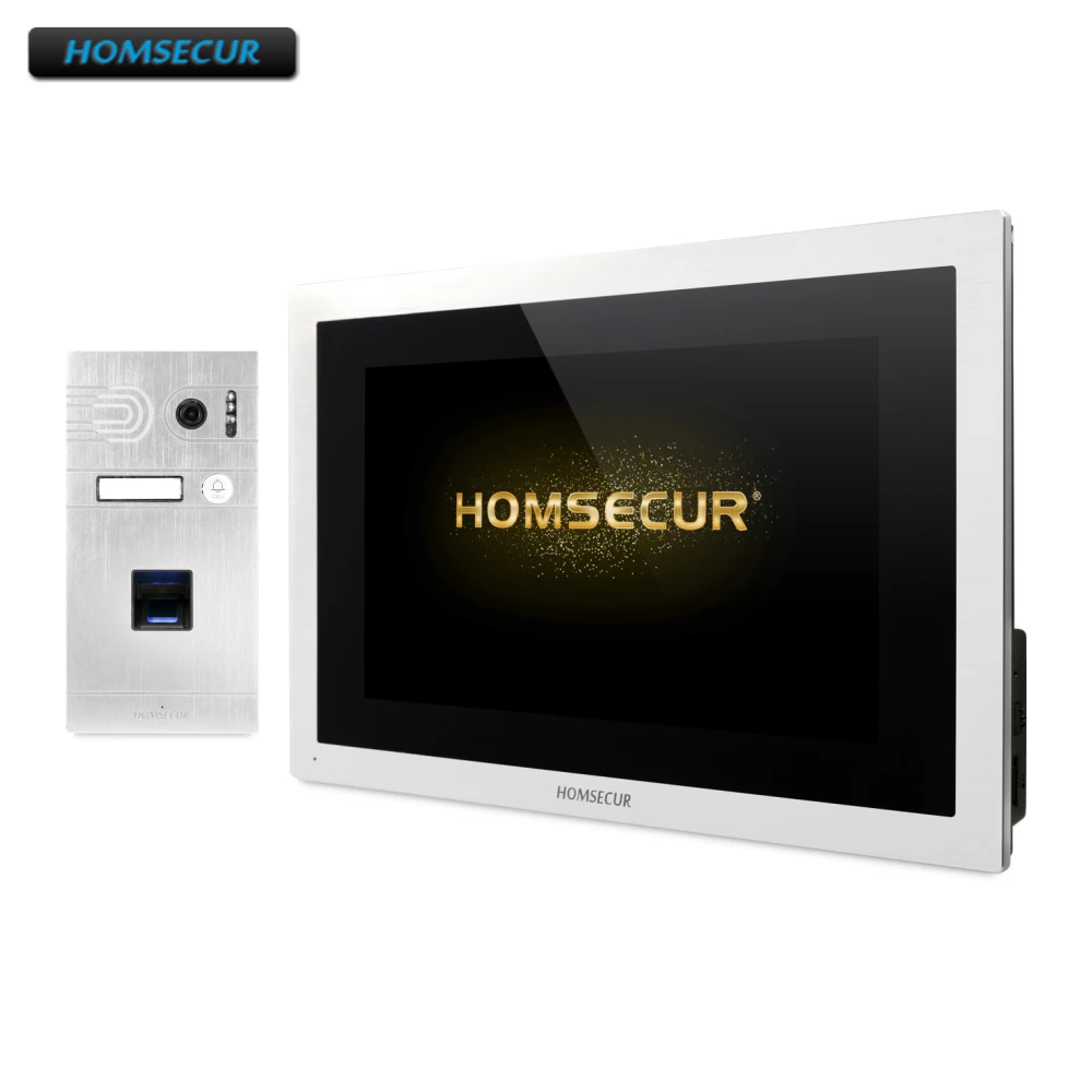 HOMSECUR 10 дюймовый домашний видеодомофон с камерой со сканером отпечатков пальцев