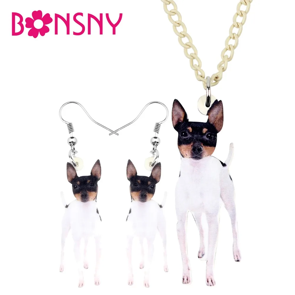 Акриловые декоративные наборы Bonsny ожерелье и серьги в виде милой лисы игрушки
