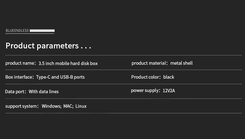 Blueendless HDD 3," внешний жесткий диск Алюминиевый Usb 3,0 жесткий диск Sata 1 ТБ до 4 ТБ, украшенное мозаикой из драгоценных камней, 12V 2A AC Мощность Disco Duro Externo