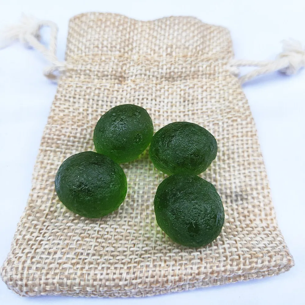 

4pcs GREEN Meteorite GEM MOLDAVITE Glass Czech fall rough aerolite crystal Energy stone