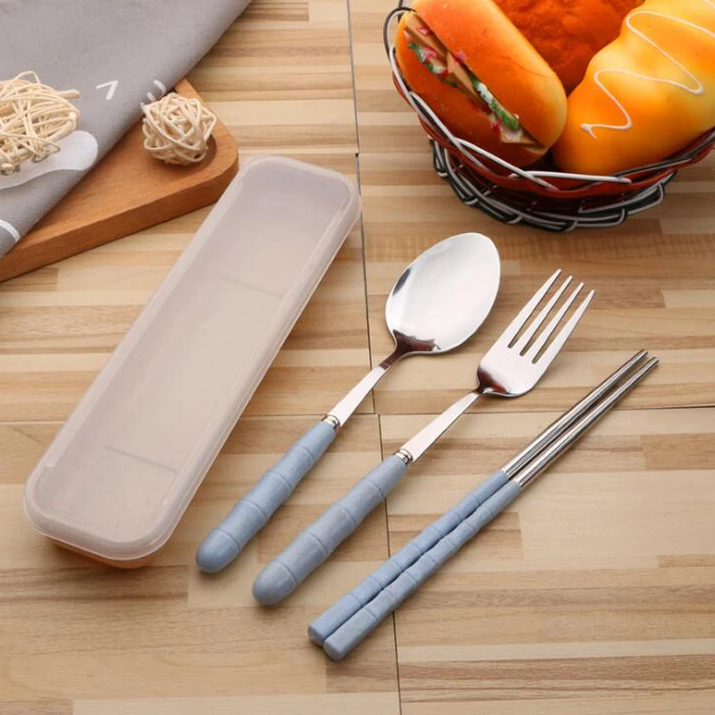 3 шт./компл. из нержавеющей стали вилка ложка палочки для еды путешествия Кемпинг