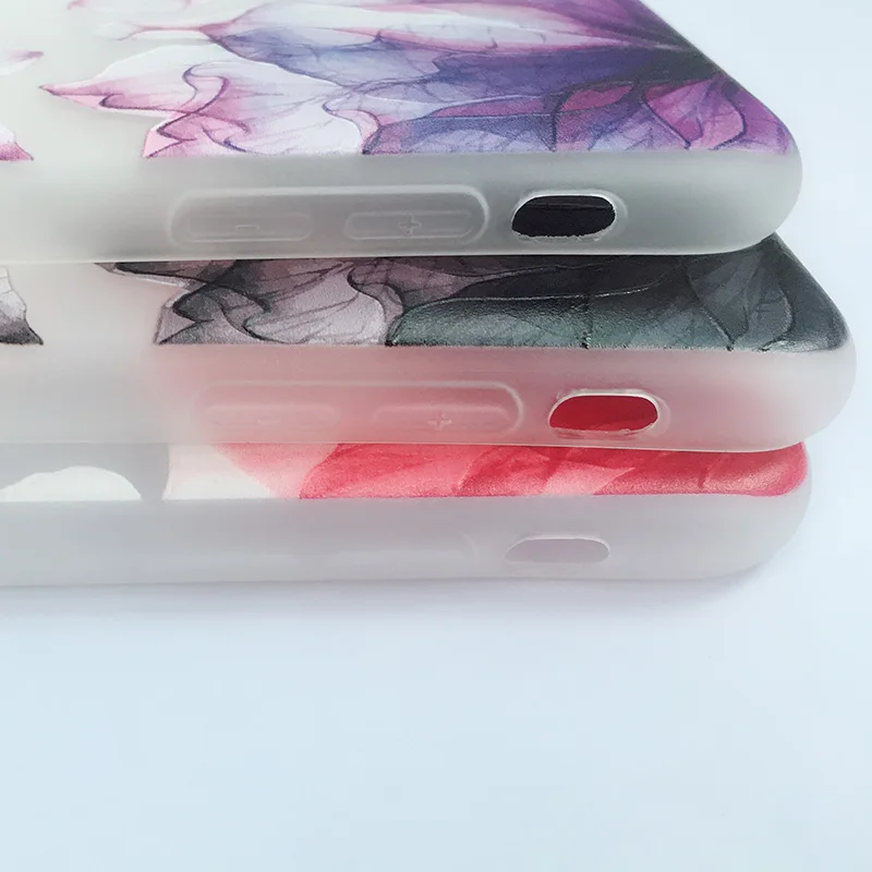 3D с рельефным цветочным рисунком чехол для iPhone x 7 8 6 Plus модный прозрачный мягкий
