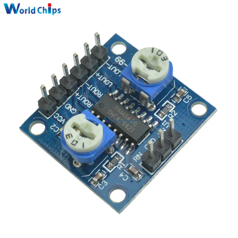 Плата цифрового усилителя PAM8406 с регулятором громкости 5Wx2 Stereo M70|digital amplifier board|digital