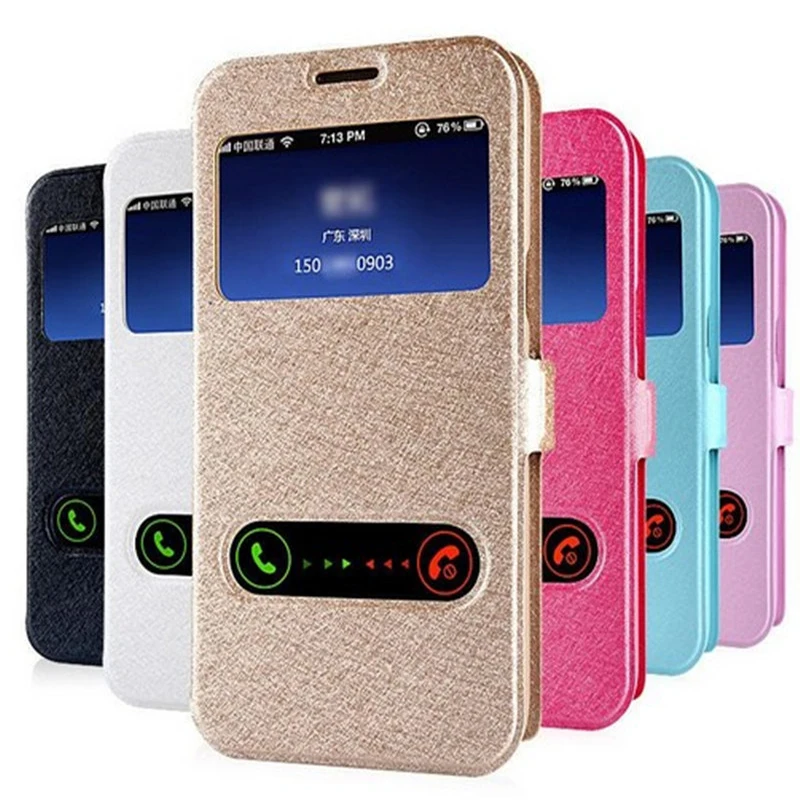 Luxury Smart Front Window View Clear Leather Flip Phone Case For iphone X XS Max Xr 6 6S 7 8 Plus 4 4S 5 5S SE Cover | Мобильные