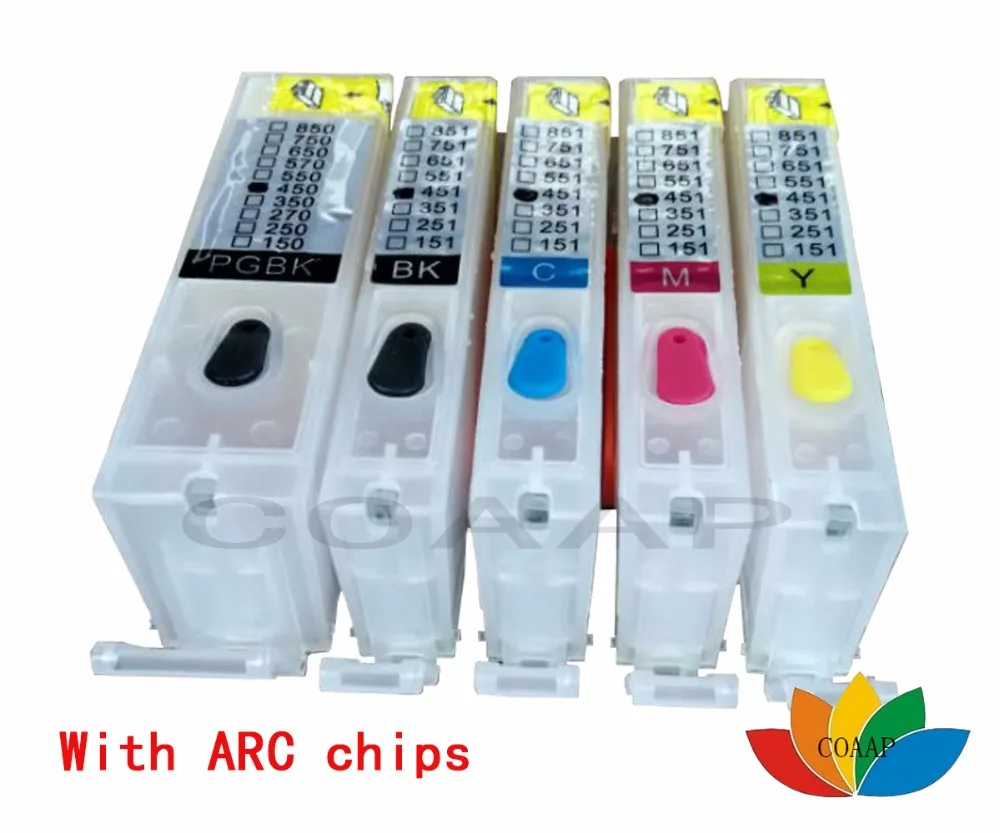 

5 x Refillable Ink Cartridge CLI 651 XL PGI 650 for Canon IP7260 MX726 MX926 MG5460 MG6360 with ARC chips