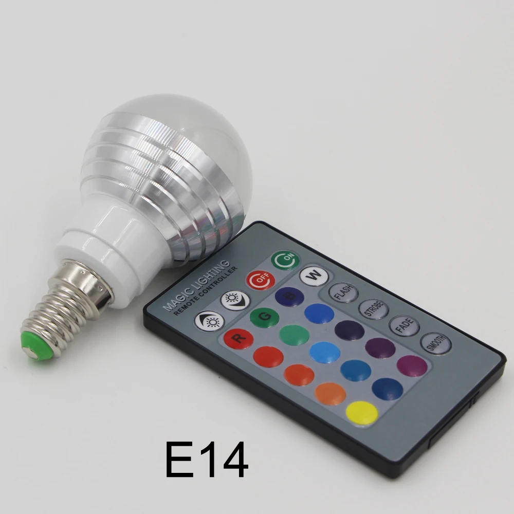 Светодиодный светильник RGB 3 Вт E27 E14 с изменением цвета диммируемая лампа