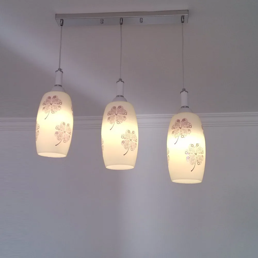 Современный стеклянный подвесной светильник в виде бутылки столовой с цветочным
