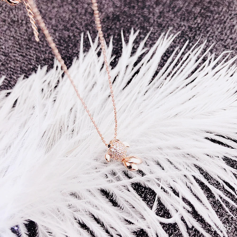 YUN RUO Cubic Zirconia Stone Goldfish Pendant Necklace Rose Gold Silver Color Fashion Jewelry Birthday Gift Woman Drop Shipping | Украшения