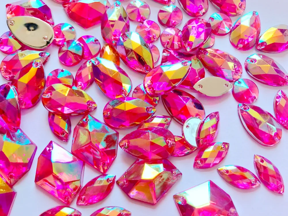 Стразы акриловые разных размеров для шитья 300 шт.|crystal sew on|crystal on rhinestonescrystal sewing |