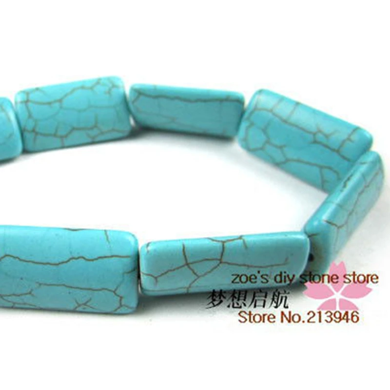 

24*14M 32Pcs/Pack Square Blue Natural Loose Strand Semi-precious Stone Bead Jewelry Beads