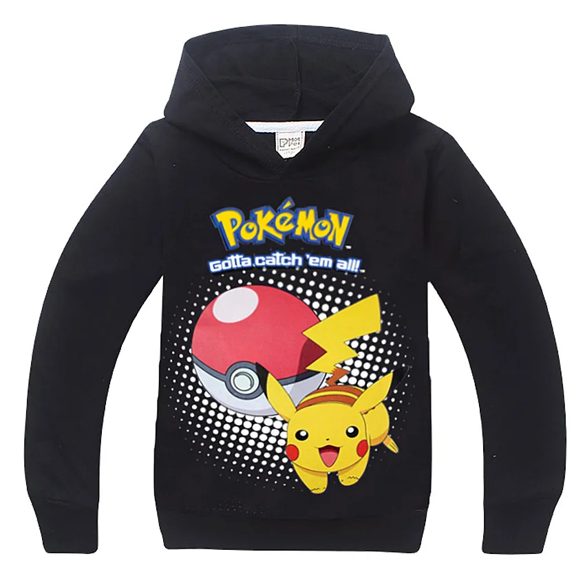 Новинка 2018 года Детская толстовка с капюшоном рисунком pokemon go весенне летний