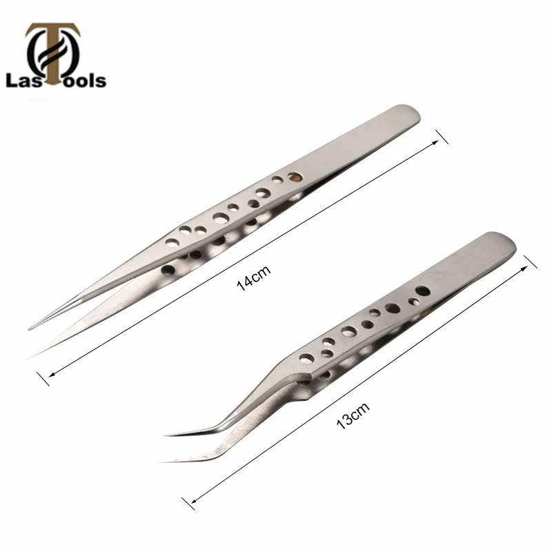 Electronics Industrial Tweezers Anti-static Curved Straight Tip Precision Stainless Forceps Phone Repair Hand Tools | Инструменты