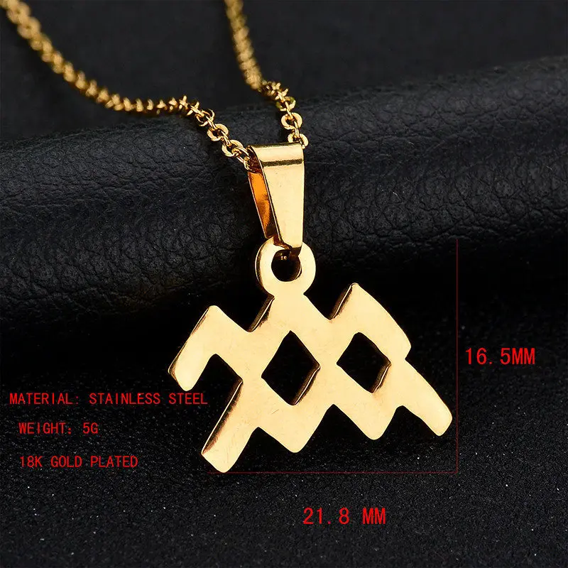 Цепочка с подвеской в виде знака зодиака 3 цвета|zodiac sign|name pendant necklacependant necklace |