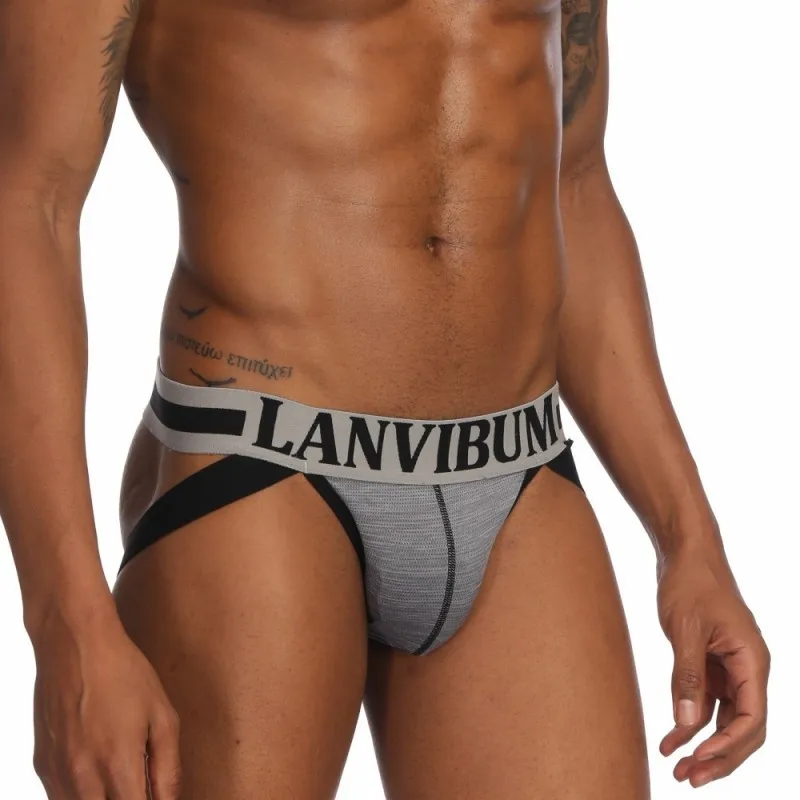 Сексуальное мужское нижнее белье из хлопка с низкой посадкой стринги двойными