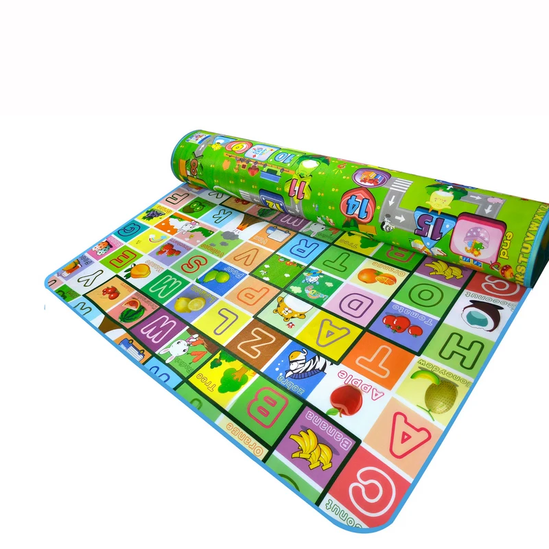 Фото Водонепроницаемый двусторонний детский игровой коврик для ползания Детский