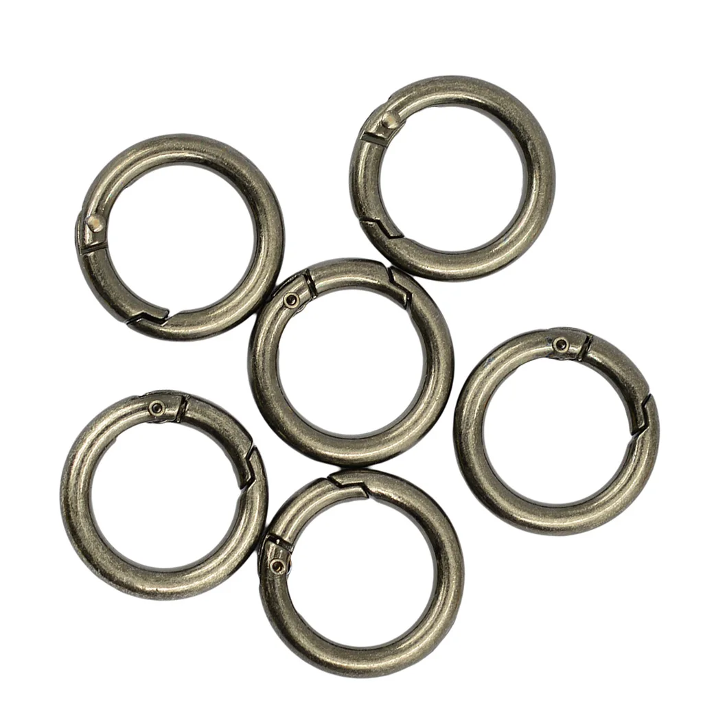 Высококачественный круглый карабин с пружинным зажимом 6 шт. брелок для ключей