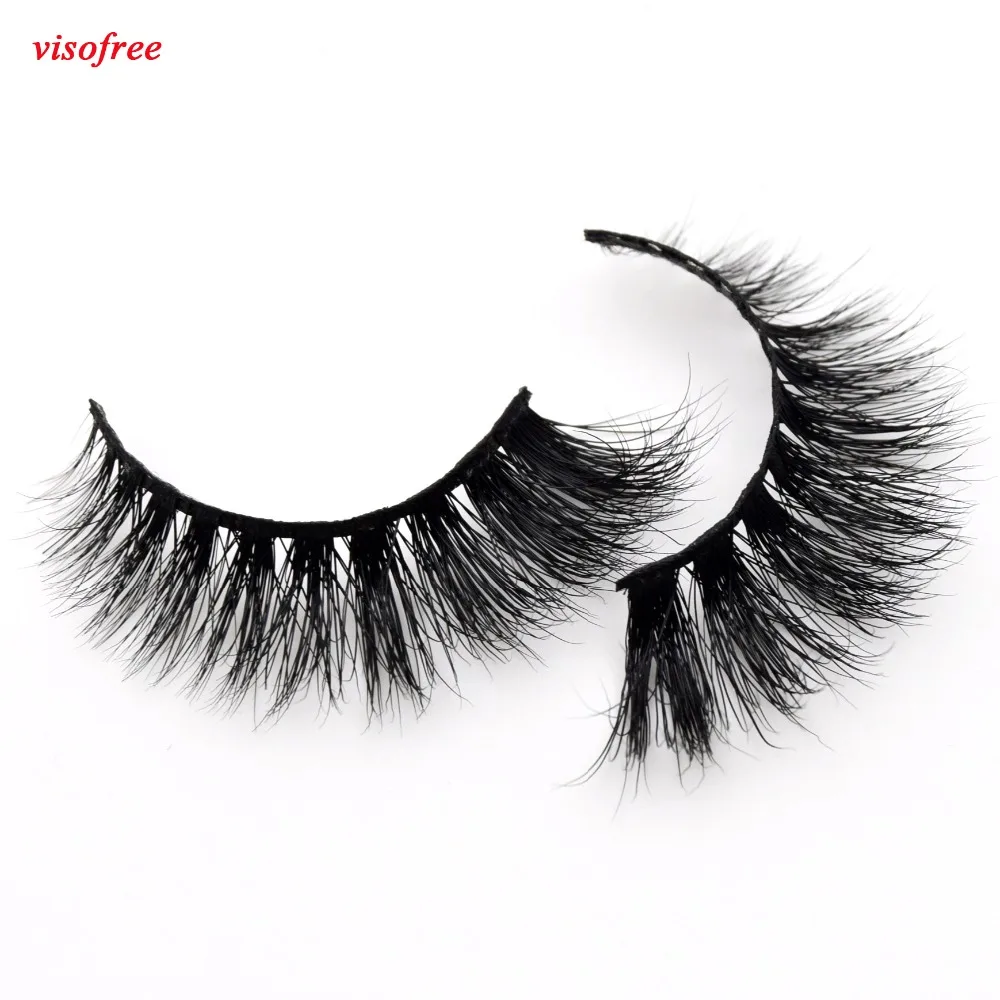Visofree ресницы 3D норковые толстые накладные ручная работа полные полосы для глаз