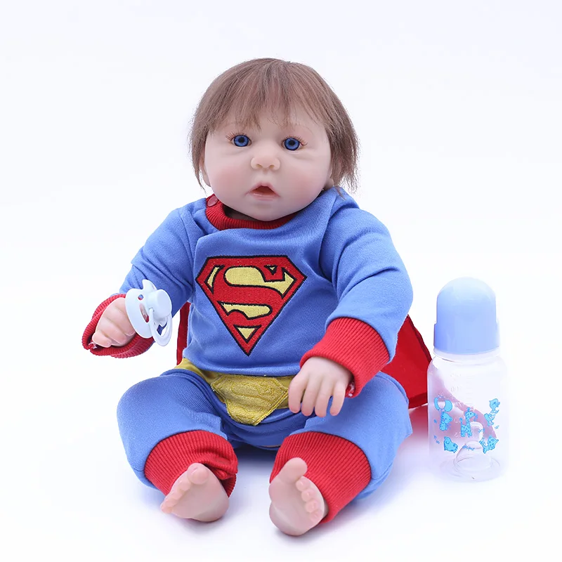 DOLLMAI Super cool Babies Dolls Reborn 17 Inch Boneca Silicone Vinyl Baby Doll Toy Realistic Boy Kids Birthday Xmas Gift | Игрушки и