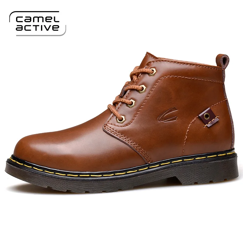 

Camel Active 2018 Men's Genuine Leather Boots Winter Warm Boots Mountain Shoes Vintage High Quality Men Ankle Boots 1702